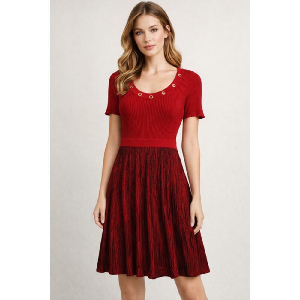 Flowy Red Knitted Dress By Candie's Size XLarge - Picture 7 of 7
